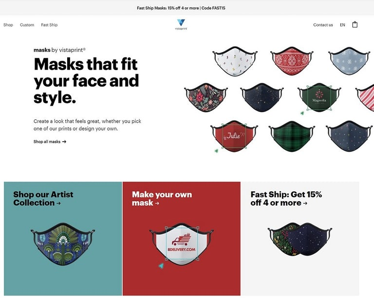 Como a Vistaprint construiu uma experiência de comércio eletrônico de máscaras em duas semanas